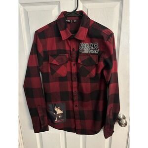 Naruto Six Paths Sage Mode Flannel Button Up Shirt XS Men's